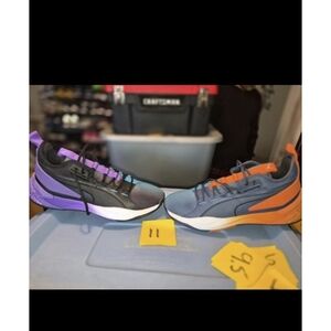 Puma Dual-Tone Sneakers with Purple and Orange